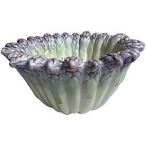 K&B Kaldun & Bogle Cream Lavender Provence Double Layered Asparagus Bowl